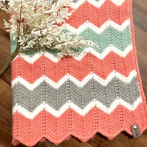 TUNISIAN CROCHET PATTERN - Baby blanket **Coraline** / Language: French