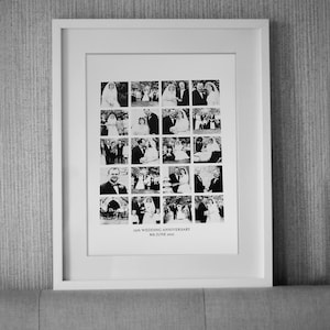 Personalised wedding Anniversary print with 20 photos| Anniversary Gift| Wedding Gift| A4 size print Anniversary gift| Black and White print