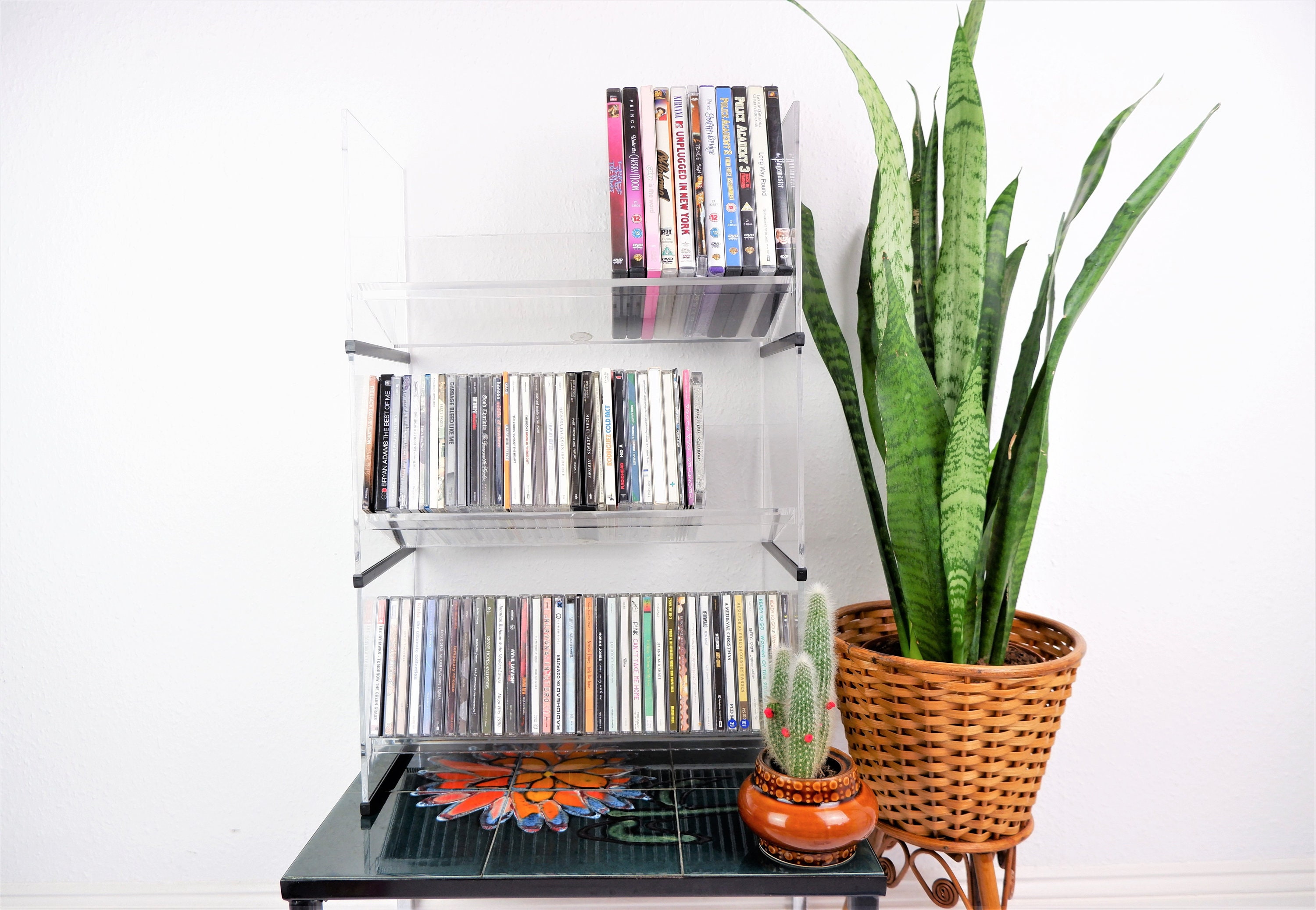 Vintage Stackable CD Media Storage, 1990s 2000s Perspex Clear Tower ...