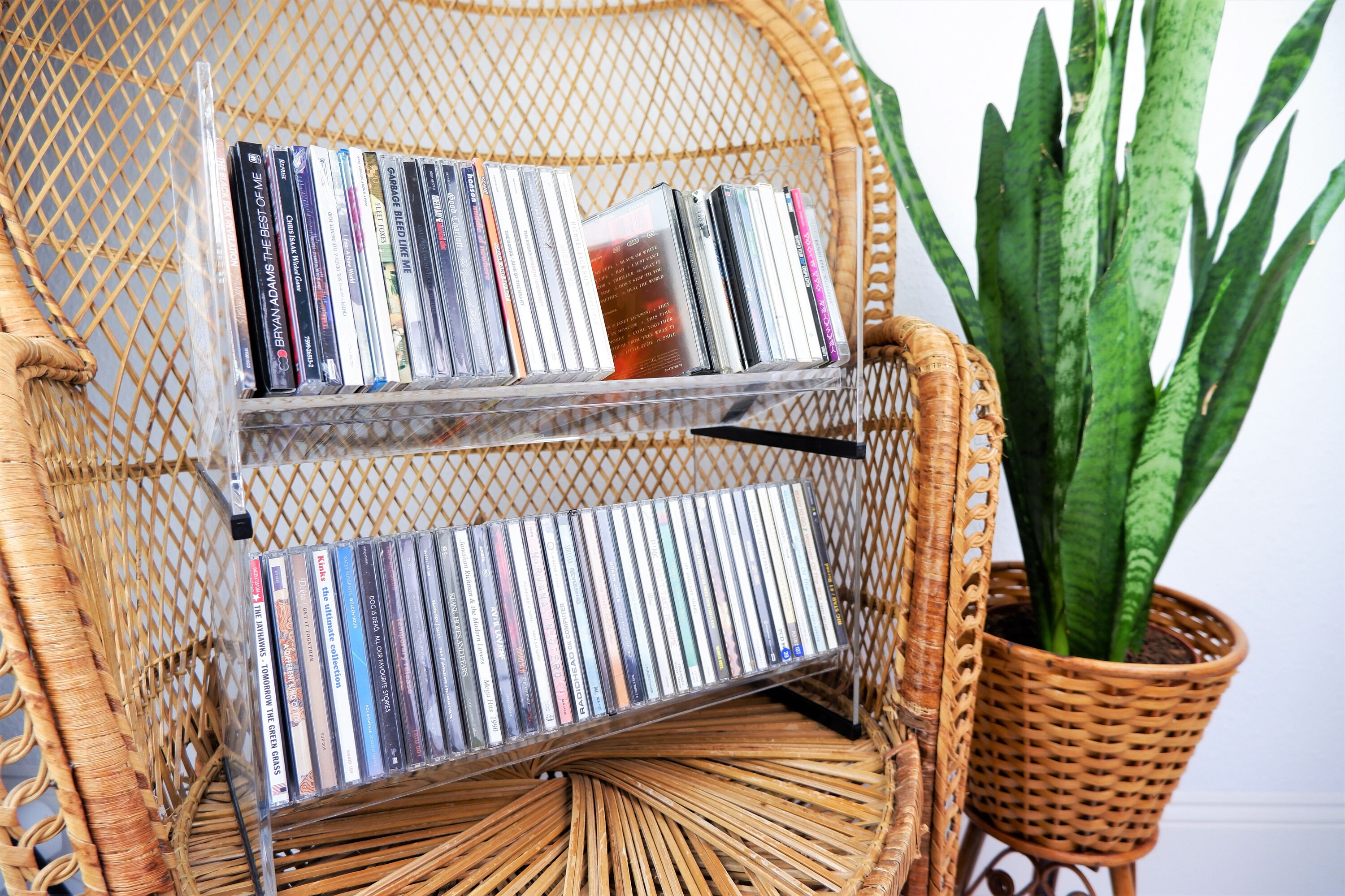 Vintage Stackable CD Media Storage, 1990s 2000s Perspex Clear Tower ...