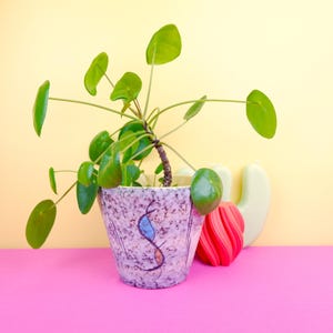 Vintage 70s 60s ceramic planter plant pot, Jopeko Dutch pottery blue lava glaze, abstract pottery retro mid century decor