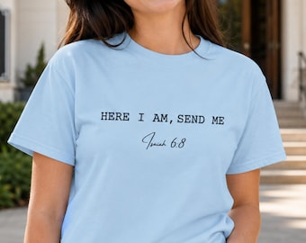 Jesaja 6:8 Kristen T-shirt - Bibelvers Tro T-shirt