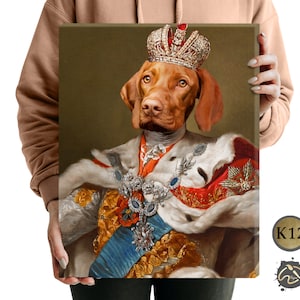 Pet Portrait. Pet portrait from photo. Custom Pet portrait. Dog Portrait. K12 King Costume. Renaissance Pet Portrait. Dog Gift. Cat Gift.