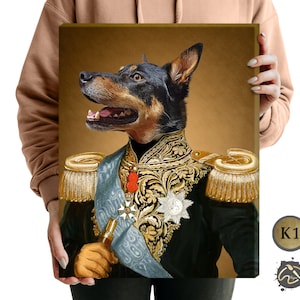 Custom Pet Portrait King Costume. Royal Pet King . Renaissance Pet Portrait . Royal Pet Portrait . Classic Portrait