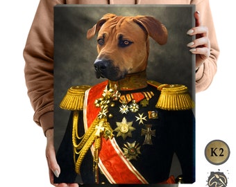 Retrato renacentista personalizado de mascota: vestido de rey real (archivo digital)