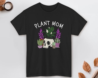 Plant Mom Shirt, Gothic Plant Lover T-Shirt, Houseplant Mom Tee, Skull Plant Shirt, Gift for Plant Lovers, Plant Lady Shirt