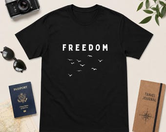 Camiseta Freedom / Camiseta con estampado minimalista de pájaros