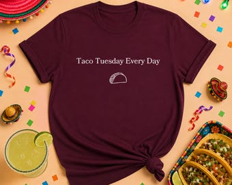Taco Tuesday Graphic Tee, Funny Mexican Food T-Shirt