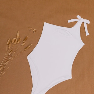 Chinca Pilar in White One Piece Swimsuit