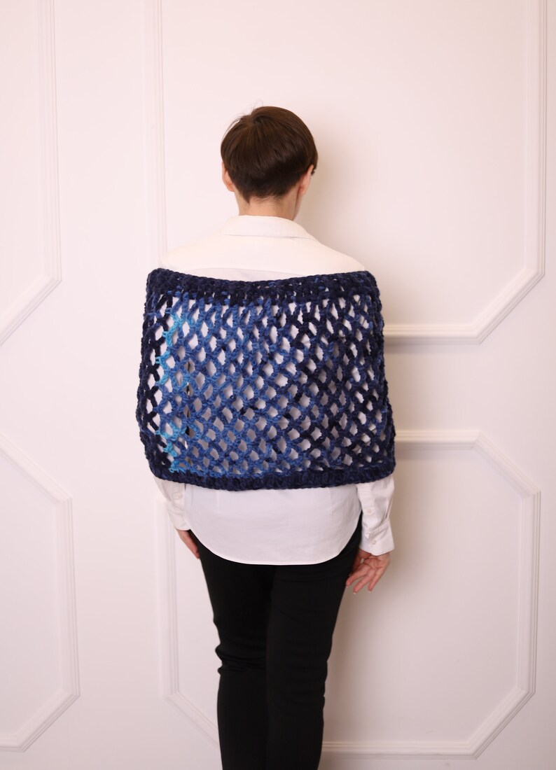 Download Woman Openwork Gradient Deep Blue Boho 3d Butterfly Crochet Poncho Eco Friendly Net Knitted Hippie Wrap Party Mesh Lacy Ombre Navy Shrug Clothing Women S Clothing Valresa Com