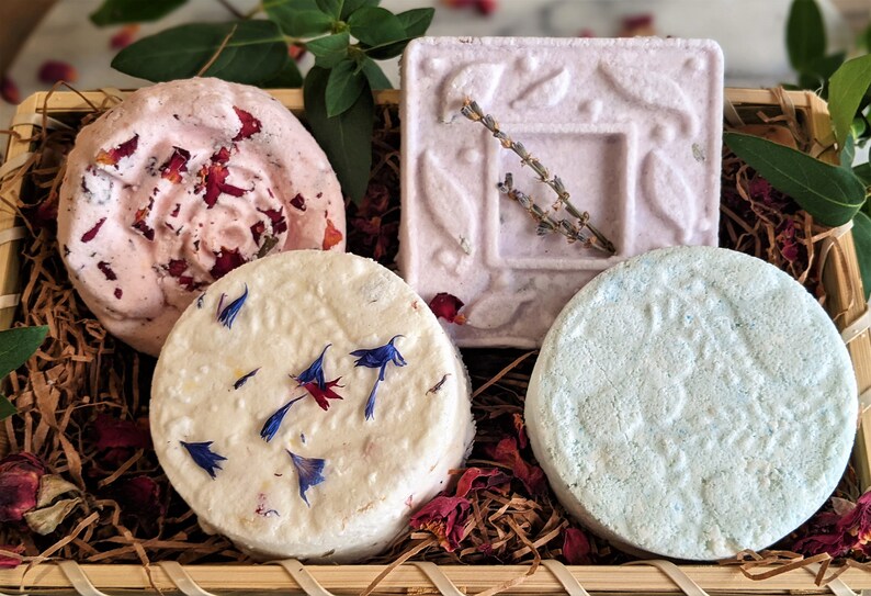 Botanical Bath Bomb Gift Basket. Four Assorted Allnatural Etsy