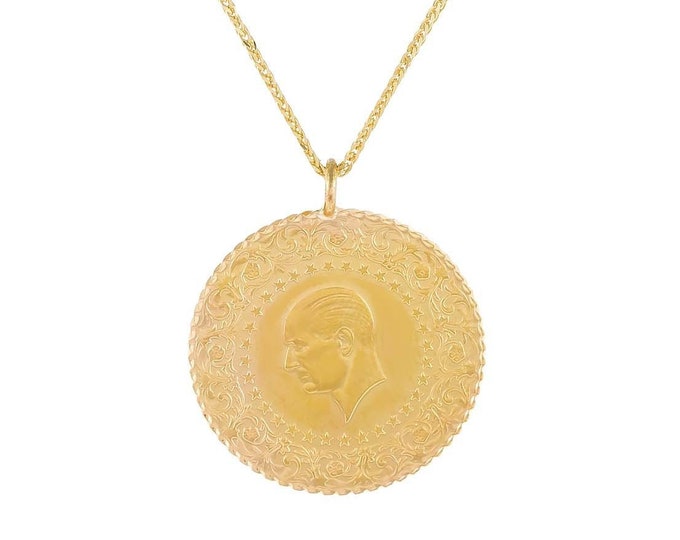 22K Solid Gold Coin Necklace, Gorgeous antique-inspired coin necklaces, Ancient Coin Necklace, Vintage Coin Necklace