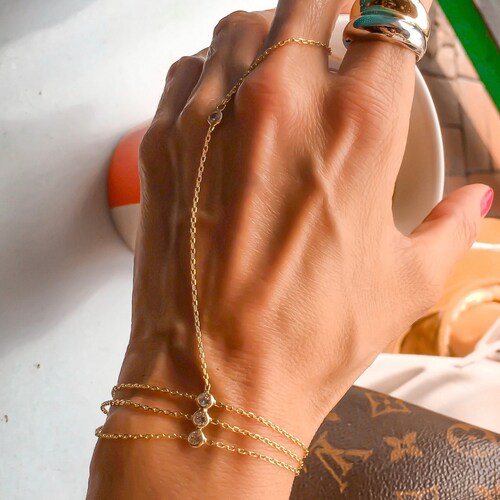 Hand Chain Bracelet Baciamano Slave Bracelet Finger Chain Etsy