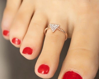 Adjustable Toe Rings, Geometric Toe Ring, 925K, Silver Toe Ring