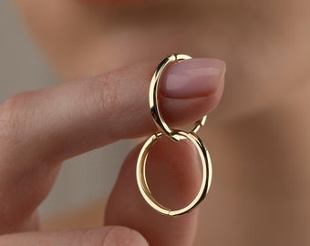 Huggie Earrings in 14K Solid Gold, orecchini oro, Bridesmaid Earring, Model #4