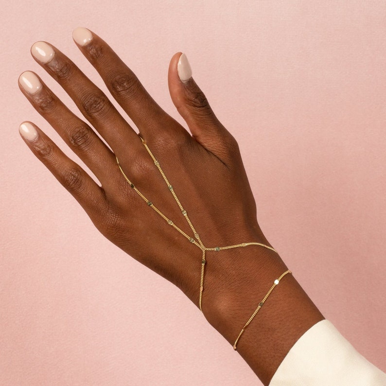 Hand Chain Bracelet Slave Body Chain Bracelet Gold Chain Etsy