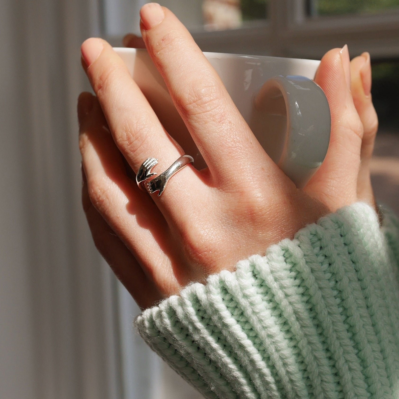 Couple Hug Ring: Adjustable Friendship Hand Ring - Etsy