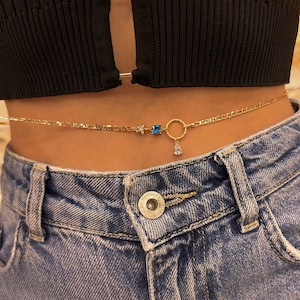 22K Gold Waist Chain, Belly Chain, Bikini Body Jewelry, beach jewelry Body chain, WATERPROOF Durable Gold Does Not Tarnish, y2k Jewelry