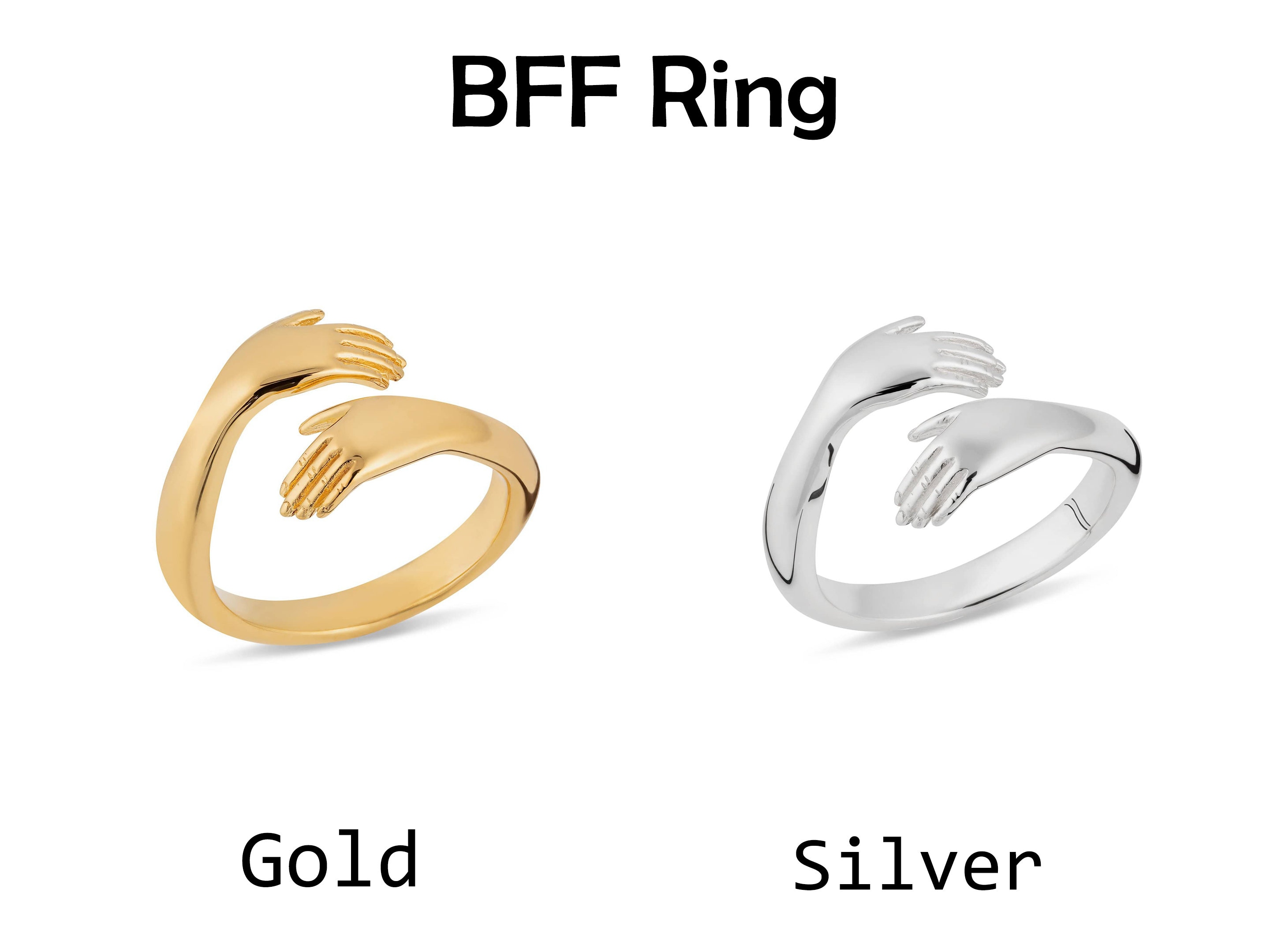 Couple Hug Ring: Adjustable Friendship Hand Ring - Etsy