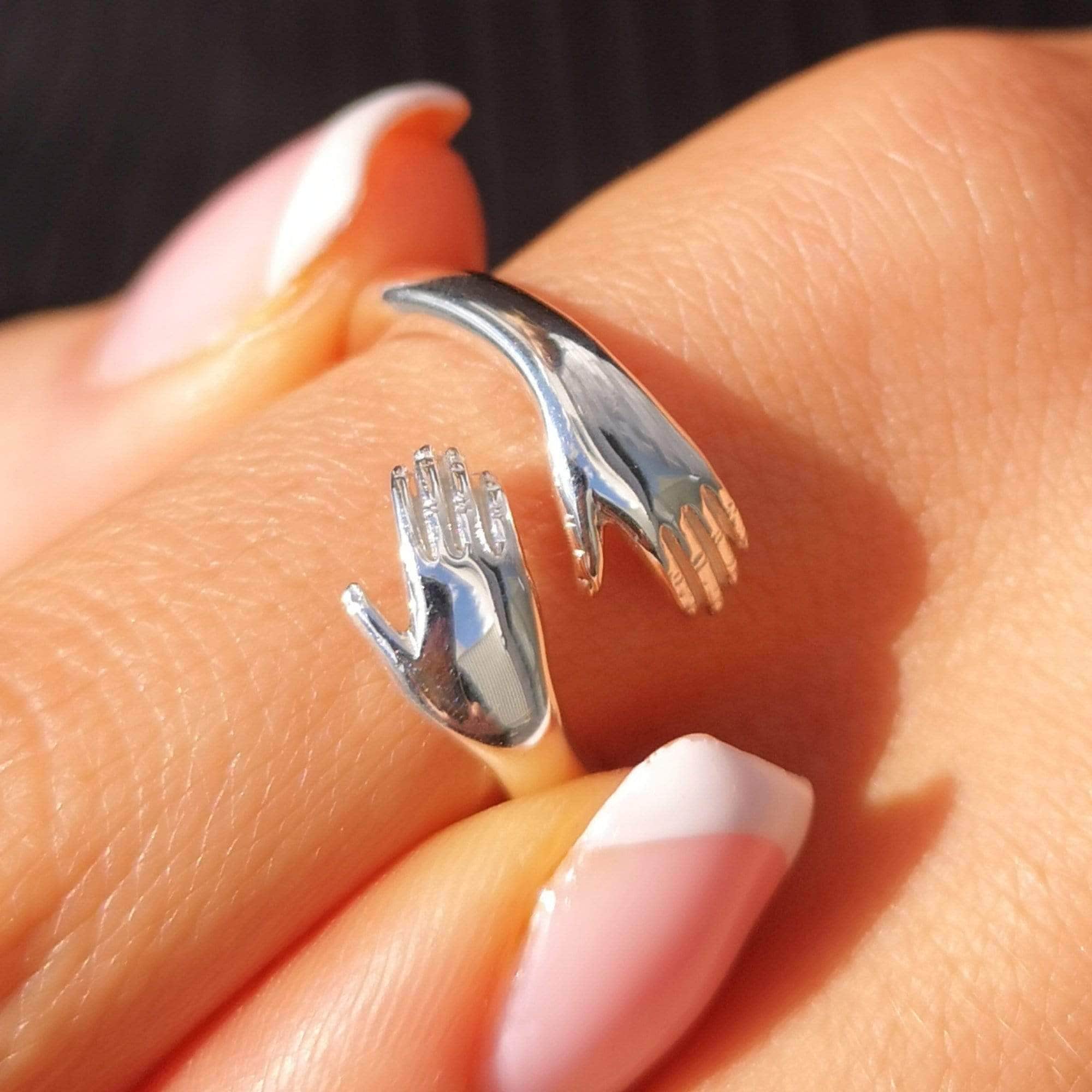Couple Hug Ring: Adjustable Friendship Hand Ring - Etsy