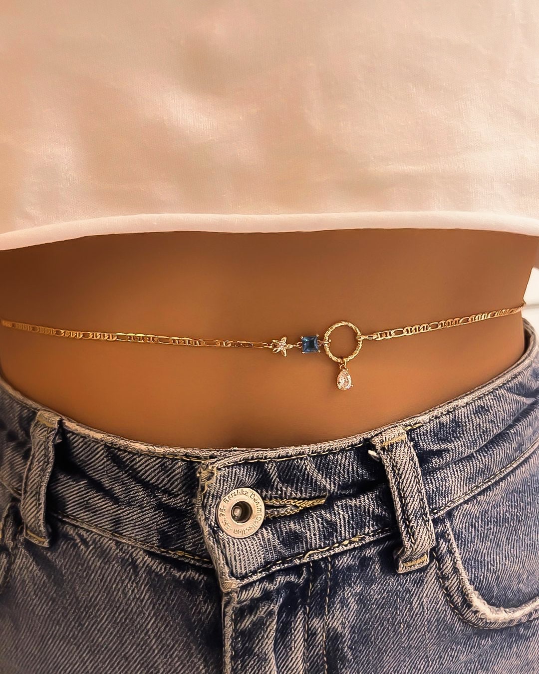 Body Chain Jewelry Belly Chain Gold Waist Chain Y2k Etsy Canada