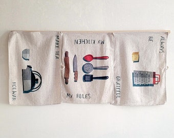 Set of 3 linen kitchen towels, tea towels, kitchen towel set, farmhouse dish towels READY TO SHIP