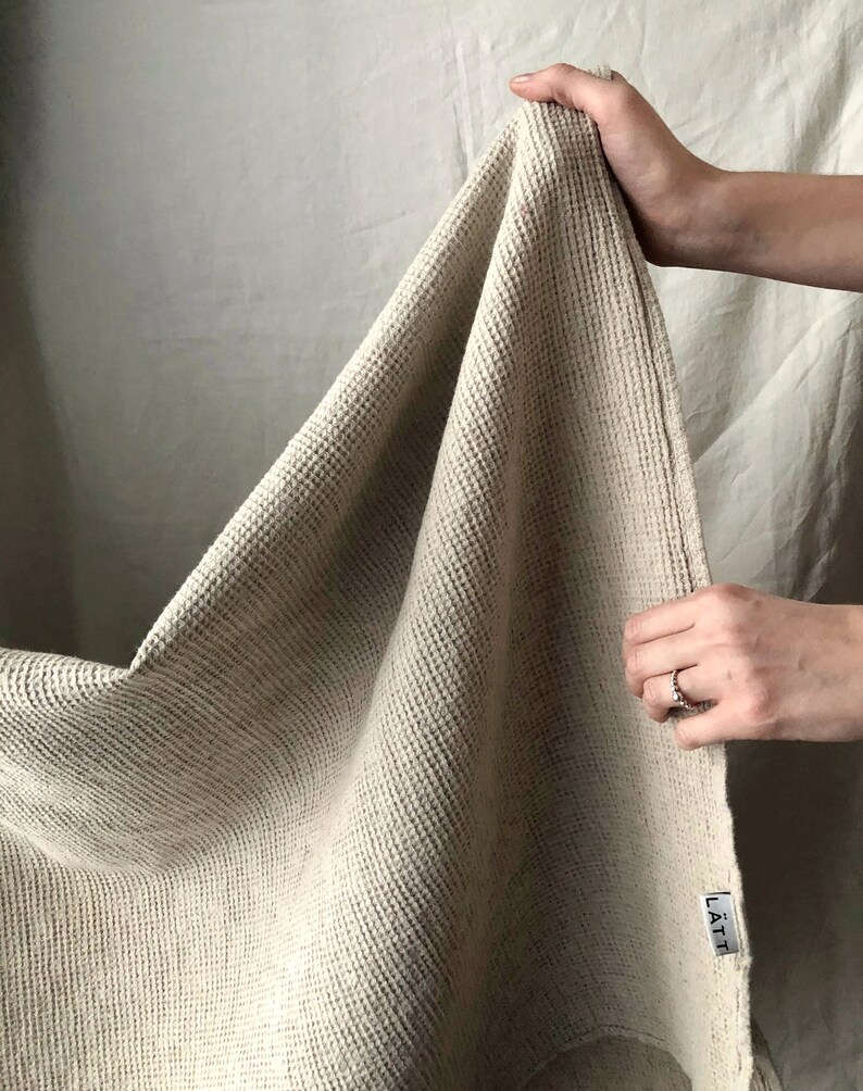 Linen waffle bath towel, bathroom towel, natural linen bath sheet READY TO SHIP