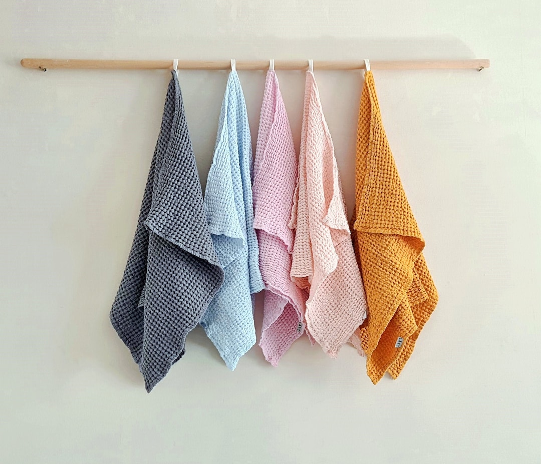 Kitchen Towel Drying Towels Dish Cloth 6 Pcs 100% Natural Cotton 40x60 Cm  Absorbent Lint-Free Cleaning Napkins Lavender Embroide