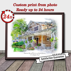 Custom House Portrait, Personalized Gift for Clients, Personalized Realtor Closing Gift, New Home Gift, Realtor Gift Buyers or Sellers