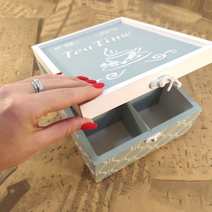 Wooden tea box. Engraved tea chest can be a nice Christams gift.Tea Caddy, Tea Storage Box, Tea Bag Organizer, Gifts For Her, Gifts For Mom