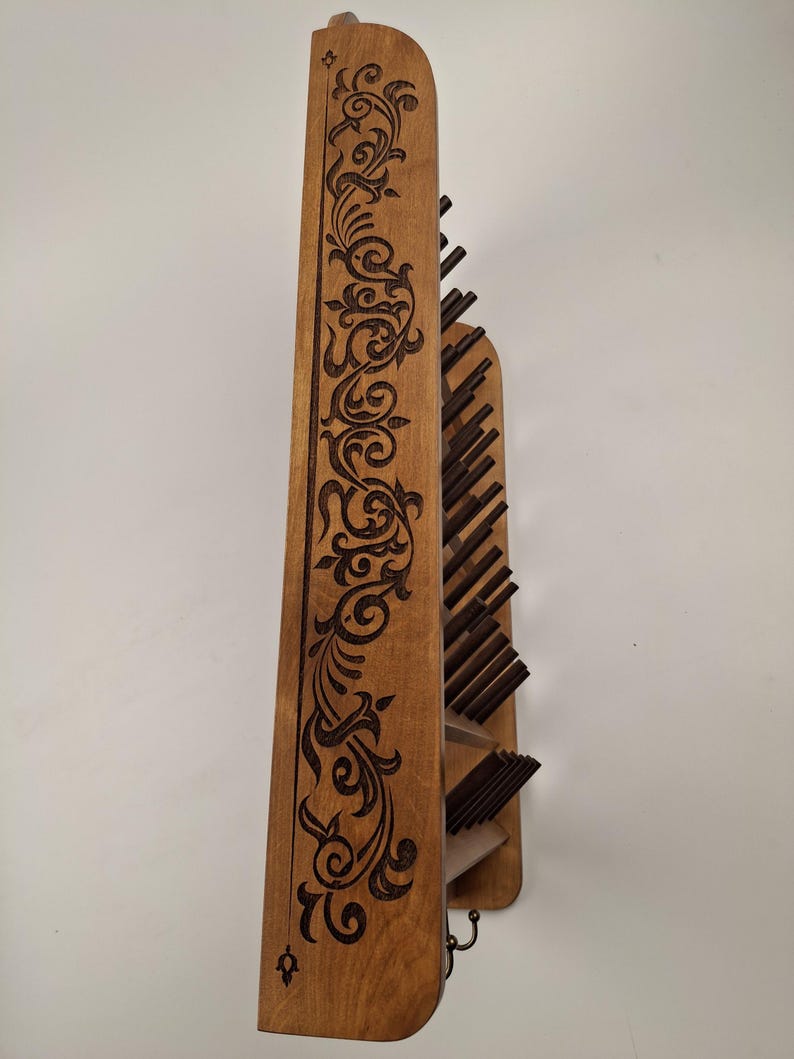 Etched Rack Personalized Wooden Thread Rack Organizer for 36 Spools, Wall Mounted ...