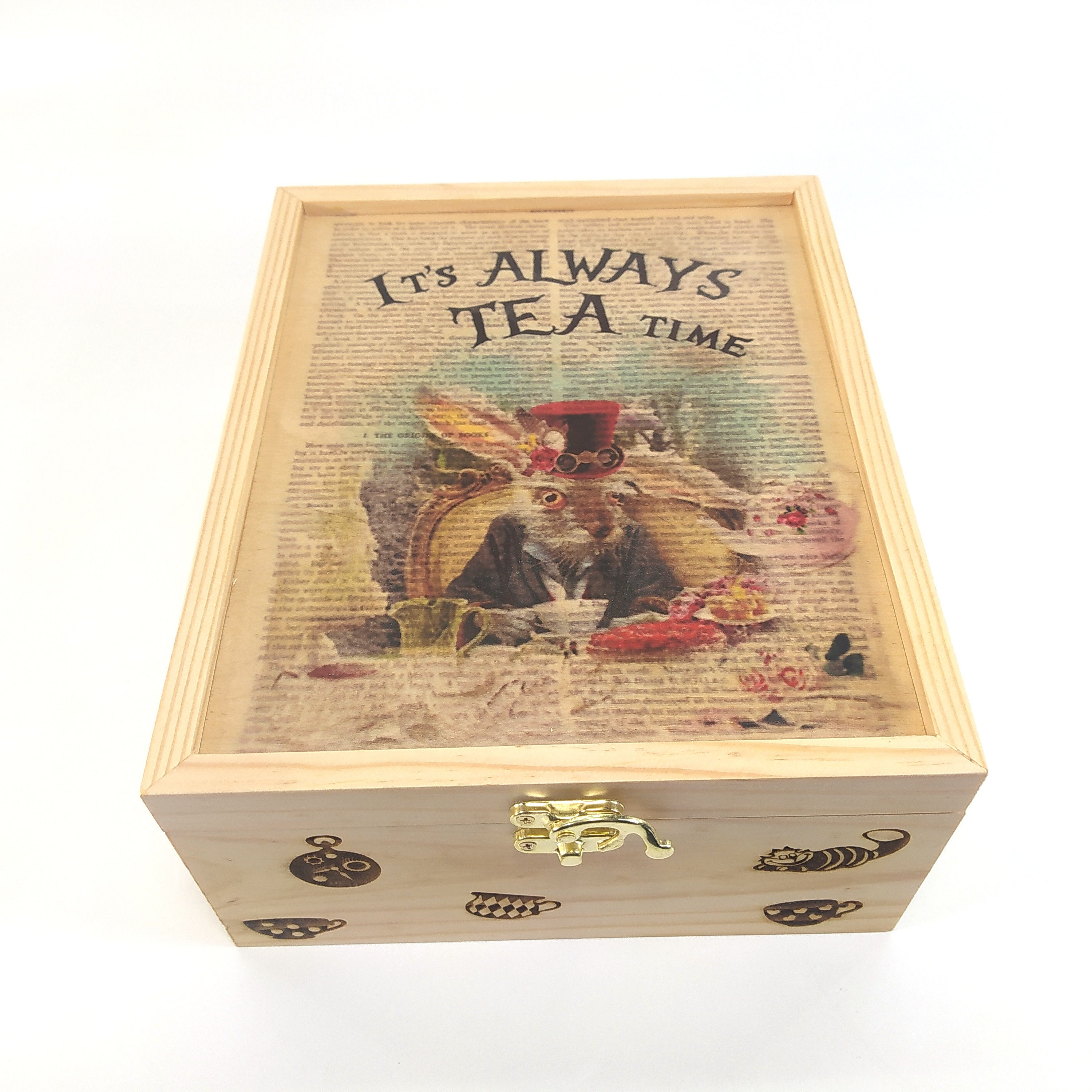 Alice Handmade Wooden Tea Box. Engraved Tea Chest Can Be a Nice Gift ...