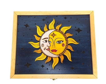 Sun and moon box. Personalized magic box. Zodiac Box,Tea Bag Organizer,Gift For Her, Mothers day gift