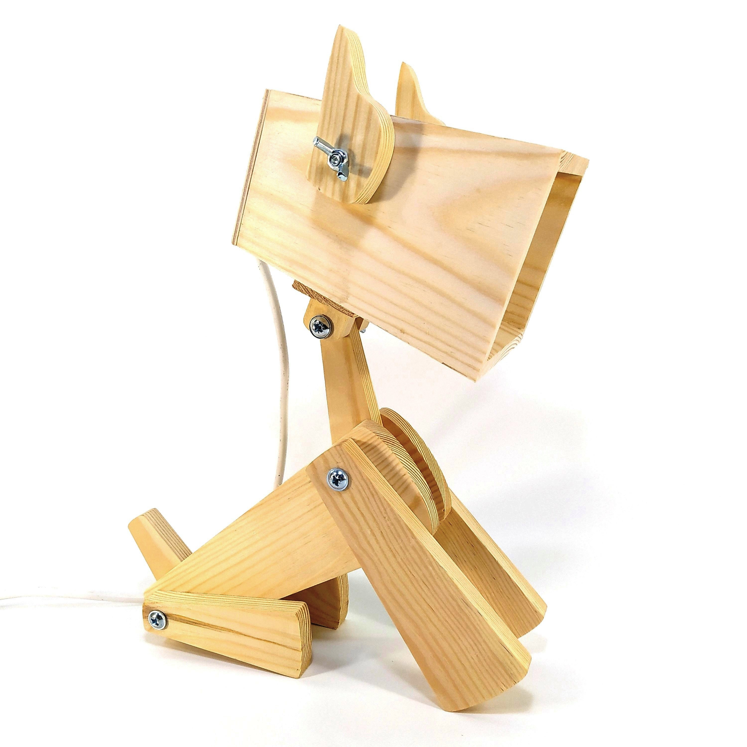 Wooden Lamp Dog With Adjustable Positions. Kids Room Desk Etsy