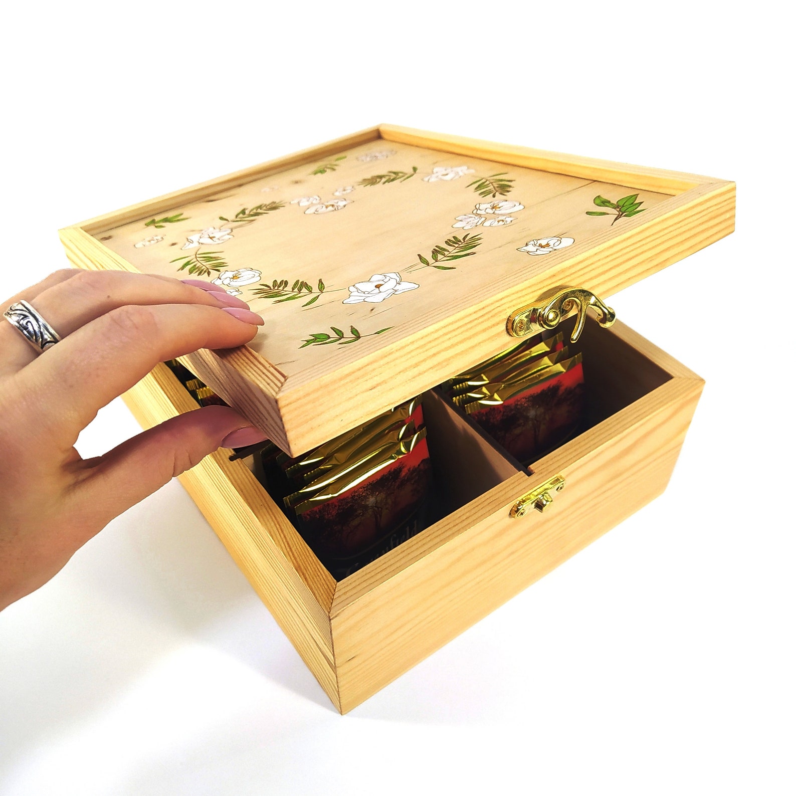 Personalized Wooden Tea Box. Engraved Tea Chest Can Be a Nice Etsy