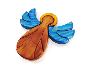 Wood Angel can be a nice Christmas gift. Intarsia, Home Decor, Segmented Wooden Art, Wall Decor, Intarsia Woodworking, angel,