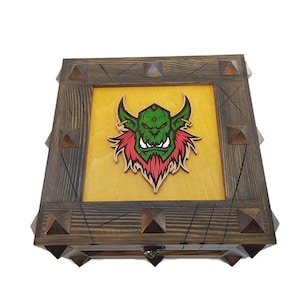 Orc Style Wooden Box, Barbarian Valuables Box, Horde Style, Gift for Movie and Game Fan