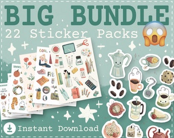 Assorted Goodnotes Stickers | Digital Stickers | Printable Sticker Sheet | Digital Sticker Bundle | iPad Stickers