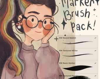 Marker Brush Pack | Custom Procreate Brushes | Digital Brushes