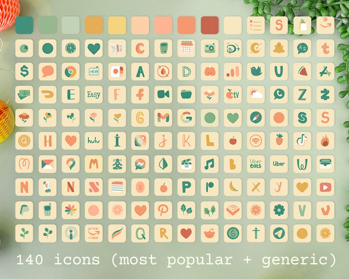 Cute App Icons Pack | Aesthetic Ios Android Icons | Custom Homescreen ...