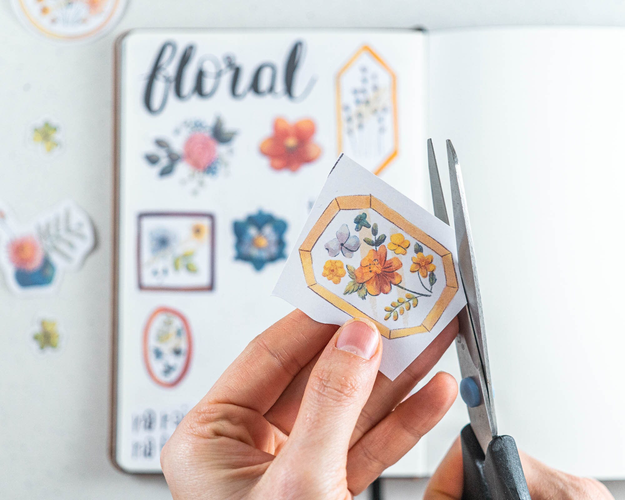 floral printable stickers flower digital stickers etsy