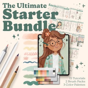 Digital Art Tutorials For Beginners| Procreate Starter Bundle | Illustration Beginner Kit