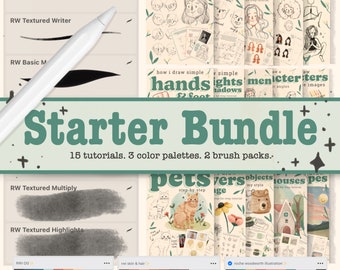 Procreate Starter Bundle | Illustration Beginner Kit | Digital Art For Beginners