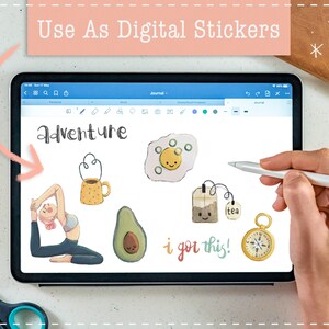 Coffee Printable Stickers Cafe Digital Stickers Goodnotes Bakery Cricut Design Stickers PNG Clipart Planner Stickers image 4