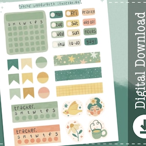 Weekly Kit Goodnotes Stickers | Everyday Icons | Planner Digital Stickers | Reminders Printable Stickers