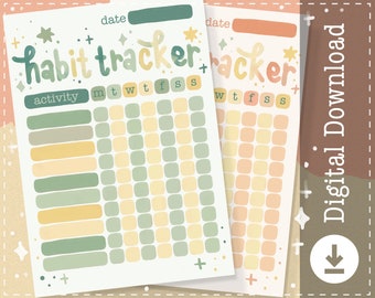 Daily Habit Tracker Planner Printable | Weekly Habit Tracker | Habit Tracker Template | A4, A5 Habit Tracker, Habit Challenge