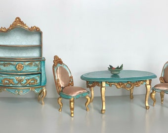 Hand craft.Rococo furniture set for dollhouse scala 1:12