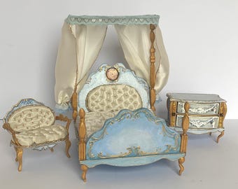 Handmade amber bedroom, scalę 1:12