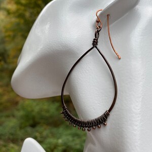 Copper Teardrop Hoops