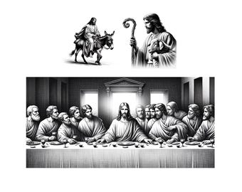 Life of Jesus Clipart, Jesus in Bible stories PNG illustrations